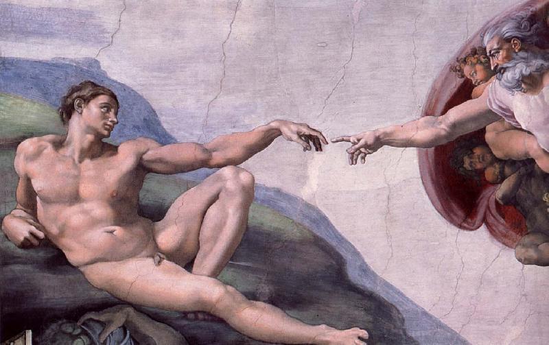 Michelangelo Buonarroti Adams creation  Fran Sistine Chapel ceiling oil painting picture